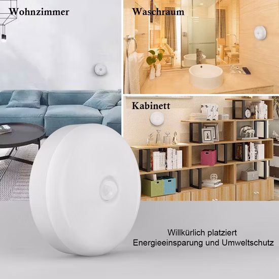 3AA Battery Smart LED Motion Sensor Night Light with Hook